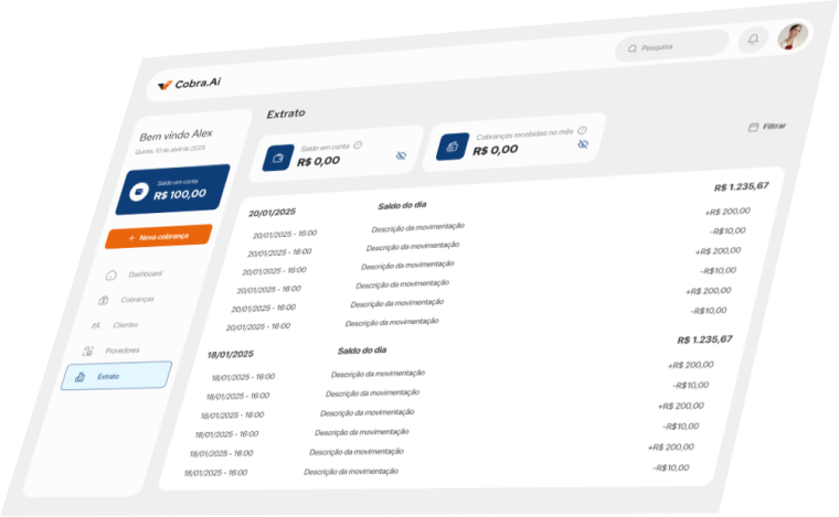 Tela do sistema cobra.ai